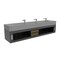 Castello Usa Nile 84-inch Black Vanity Set with Gray  Top and Chrome Handles CB-MC-84BLK-CHR-2053-GR - alternate 5